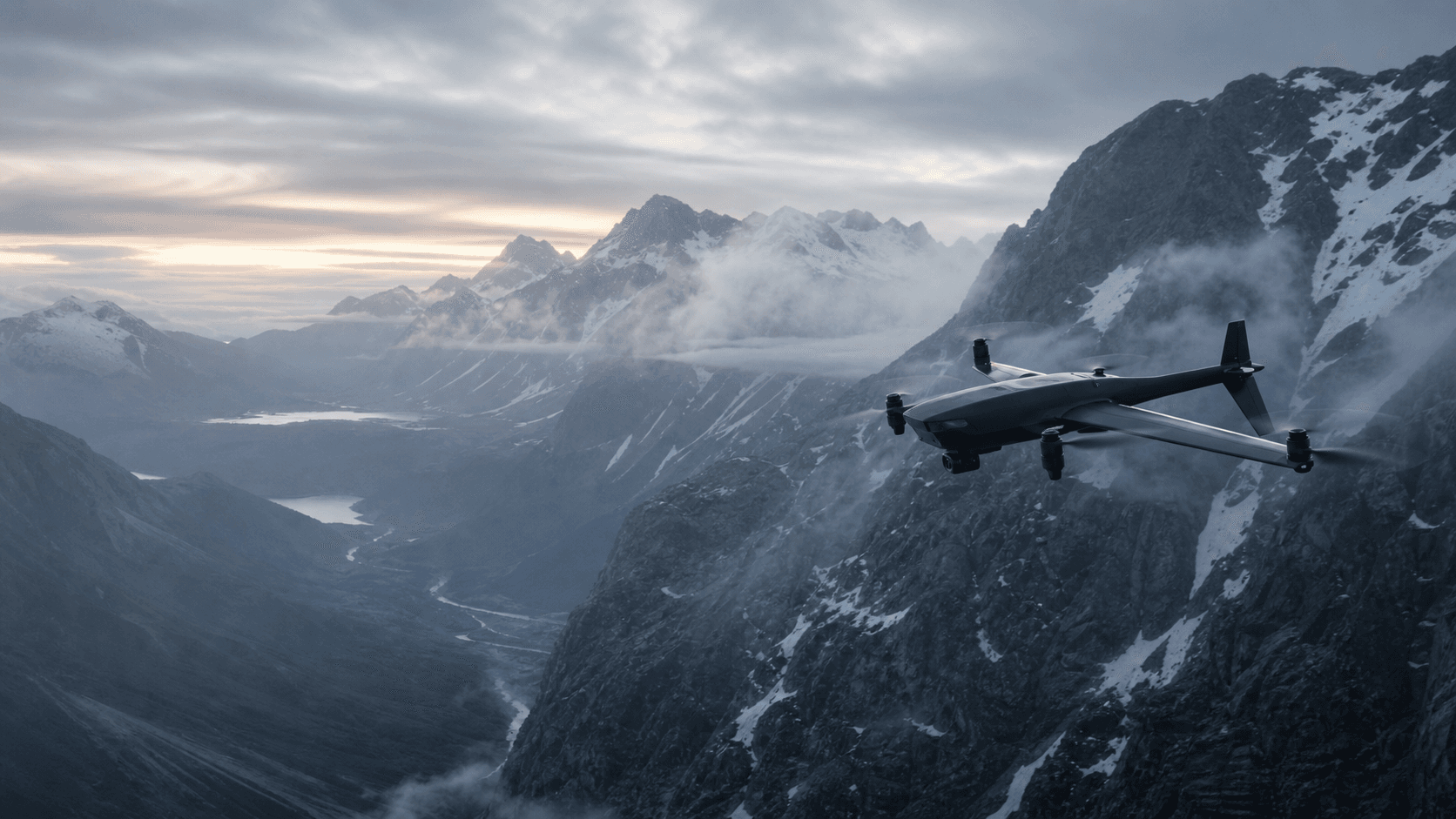 Low-light aerial search over a remote alpine corridor